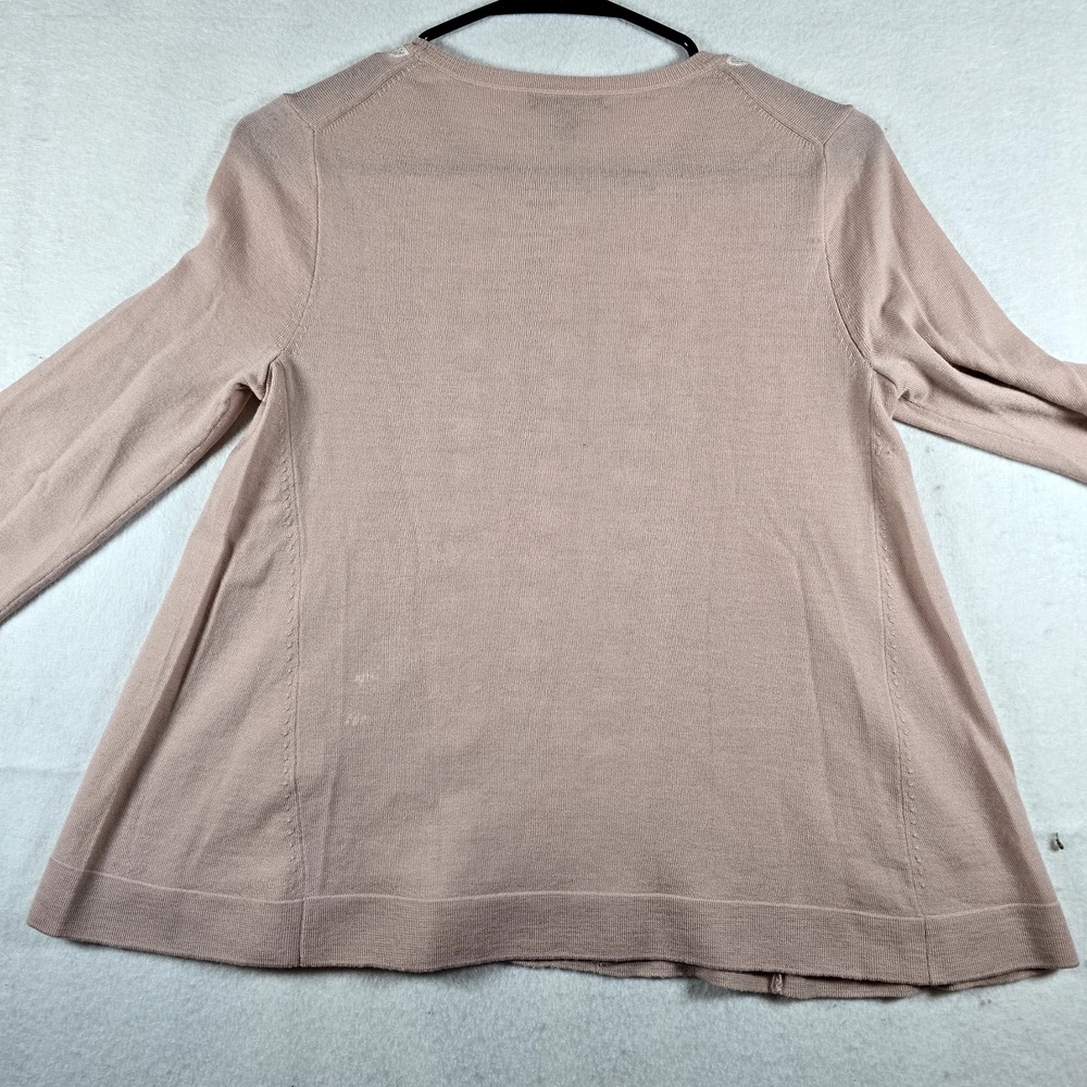 J Crew Embroidered 100% Merino Wool Sweatshirt Womens XS Pink Style Floral Print - Picture 6 of 9